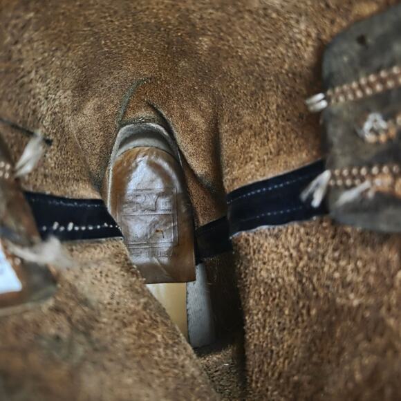 EUC Frye Tan Leather Harness 12R Mid Calf Square Toe Boots Engineer Biker 6M - Picture 11 of 16